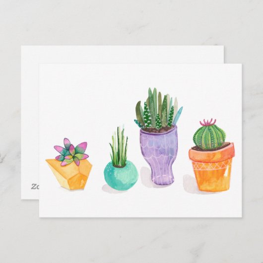 Succulent beeldscherm briefkaart (Voorkant / Achterkant)