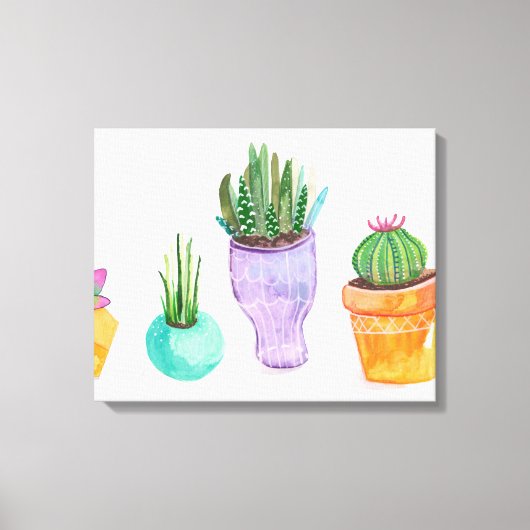 Succulent beeldscherm canvas afdruk (Voorkant)