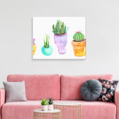 Succulent beeldscherm canvas afdruk (Insitu (Woonkamer))