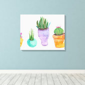 Succulent beeldscherm canvas afdruk (Insitu (Houten vloer))