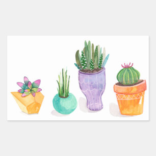 Succulent beeldscherm rechthoekige sticker