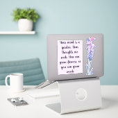 Succulent Bloom Flower Quote Sticker (Laptop op bureau)