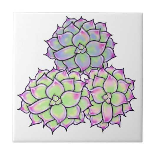 Succulent Bloom Tegeltje (Voorkant)