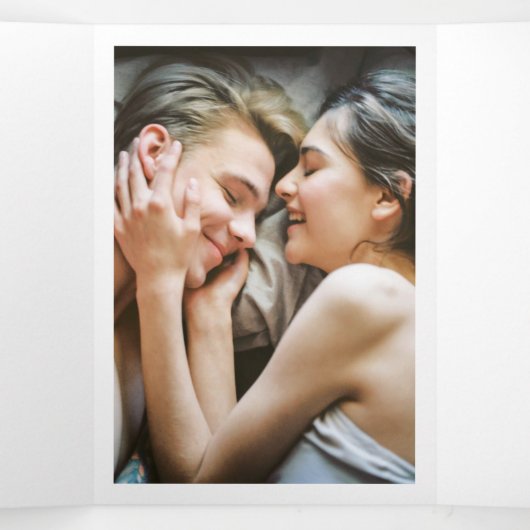 Succulent Boeket Botanische Bloemen Bruiloft Suite Drieluik Uitnodiging (Binnenkant midden)