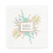 Succulent boeket Waterverf | Aangepaste naam