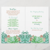 Succulent Bouquet Botanical Floral Wedding Program (Voorkant)