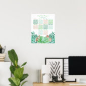 Succulent Bouquet Botanical Floral Wedding Seating Poster (Thuiskantoor)