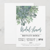 Succulent Bouquet Bridal Shower Invitation Kaart (Voorkant / Achterkant)