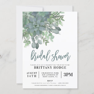 Succulent Bouquet Bridal Shower Invitation Kaart