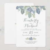 Succulent Bouquet Floral Wedding Invitation Kaart (Voorkant / Achterkant)
