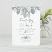 Succulent Bouquet Floral Wedding Invitation Kaart (Staand voorkant)