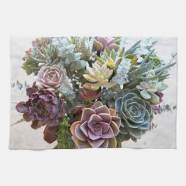 Succulent Bouquet Gift Towel Theedoek