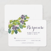Succulent Bouquet II Floral Wedding RSVP Reactie (Voorkant / Achterkant)