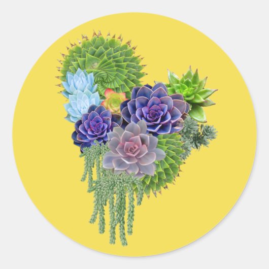 Succulent-bruiloft-bouquet Ronde Sticker (Voorkant)
