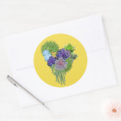 Succulent-bruiloft-bouquet Ronde Sticker (Envelop)