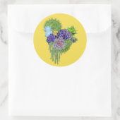 Succulent-bruiloft-bouquet Ronde Sticker (Tas)