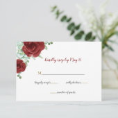 succulent burgundy gold floral bruiloft rsvp (Staand voorkant)