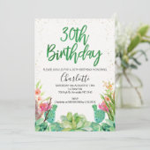 Succulent Cactus 30e invitation anniversaire (Debout devant)