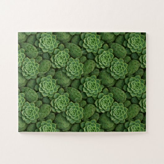 Succulent & Cactus Botanisch Patroon Legpuzzel (Horizontaal)