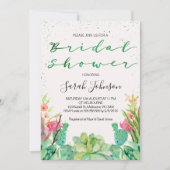succulent cactus bridal douche - uitnodiging (Voorkant)