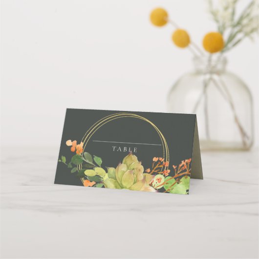 SUCCULENT CACTUS FLORAL WREATH WATERVERF WEDING (Voorkant)