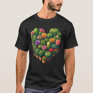 Succulent Cactus Heart Gardener Plant Tuinliefhebb T-shirt
