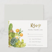 SUCCULENT CACTUS JARDIN FLORAL WATERCOLOR RSVP (Devant / Derrière)