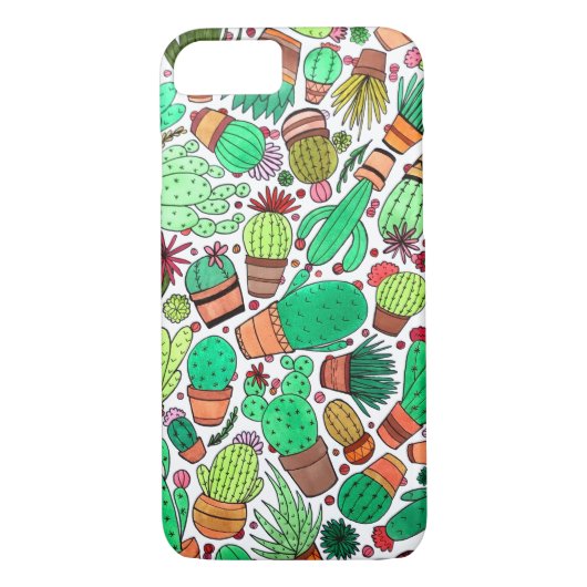 Succulent Cactus Potted Planten Green Cacti Garden Case-Mate iPhone Case (Achterkant)