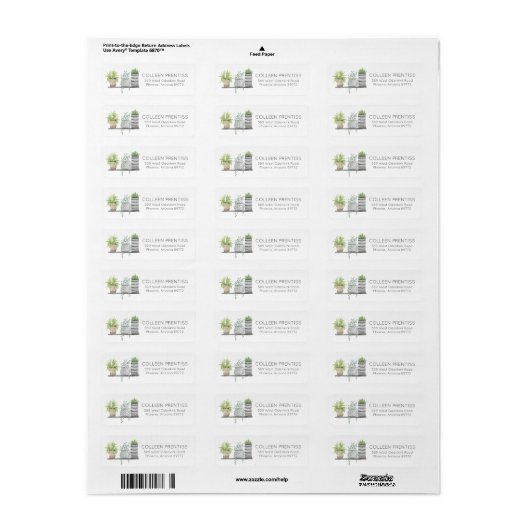 Succulent Cactus Return Address Labels (Full Sheet)