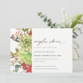 Succulent Cactus Rouge Floral Couples Invitation d (Debout devant)