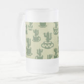 Succulent cactus silhouette in cups and pots  matglas bierpul (Voorkant links)