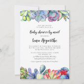 Succulent cactus waterverf Baby shower per post Kaart (Voorkant)