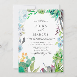Succulent Cactus Wedding Uitnodiging