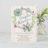 Succulent Cactus Wreath Couples Shower Invitation (Debout devant)
