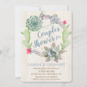 Succulent Cactus Wreath Couples Shower Invitation (Devant)