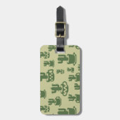 Succulent cactussilhouet in bekertjes en potten bagagelabel (Voorkant verticaal)