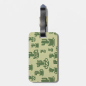 Succulent cactussilhouet in bekertjes en potten bagagelabel (Achterkant verticaal)