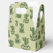 Succulent cactussilhouet in bekertjes en potten bedankdoosjes (Geopend)