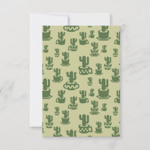Succulent cactussilhouet in bekertjes en potten bedankkaart
