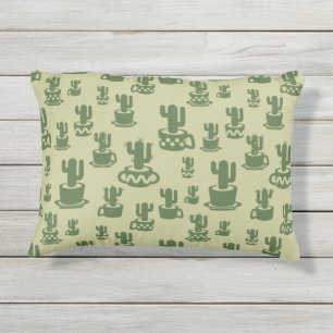 Succulent cactussilhouet in bekertjes en potten buitenkussen