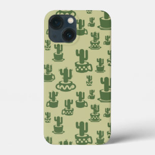 Succulent cactussilhouet in bekertjes en potten iPhone 13 mini hoesje