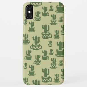 Succulent cactussilhouet in bekertjes en potten iPhone XS max hoesje
