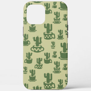 Succulent cactussilhouet in bekertjes en potten iPhone 12 pro max hoesje