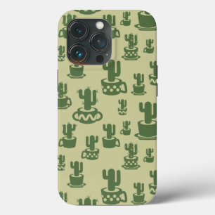 Succulent cactussilhouet in bekertjes en potten iPhone 13 pro hoesje
