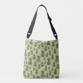 Succulent cactussilhouet in bekertjes en potten crossbody tas (Voorkant)