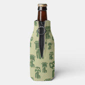 Succulent cactussilhouet in bekertjes en potten flesjeskoeler (Fles Achterkant)