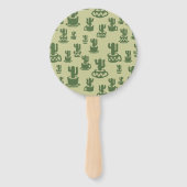 Succulent cactussilhouet in bekertjes en potten handwaaier (Achterkant)