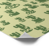 Succulent cactussilhouet in bekertjes en potten poster (Hoek)