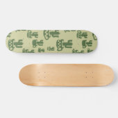 Succulent cactussilhouet in bekertjes en potten skateboard (Horizontaal)