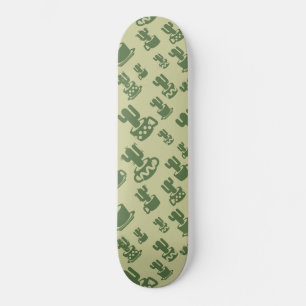 Succulent cactussilhouet in bekertjes en potten skateboard
